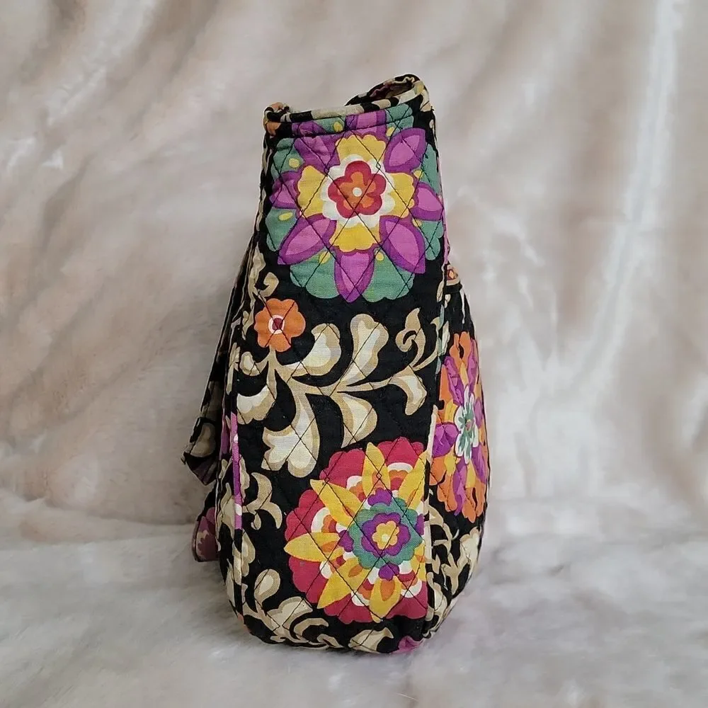 ** HOST PICK** VERA BRADLEY SUZANI HOLIDAY BLACK FLORAL TOTE BAG (RETIRED)